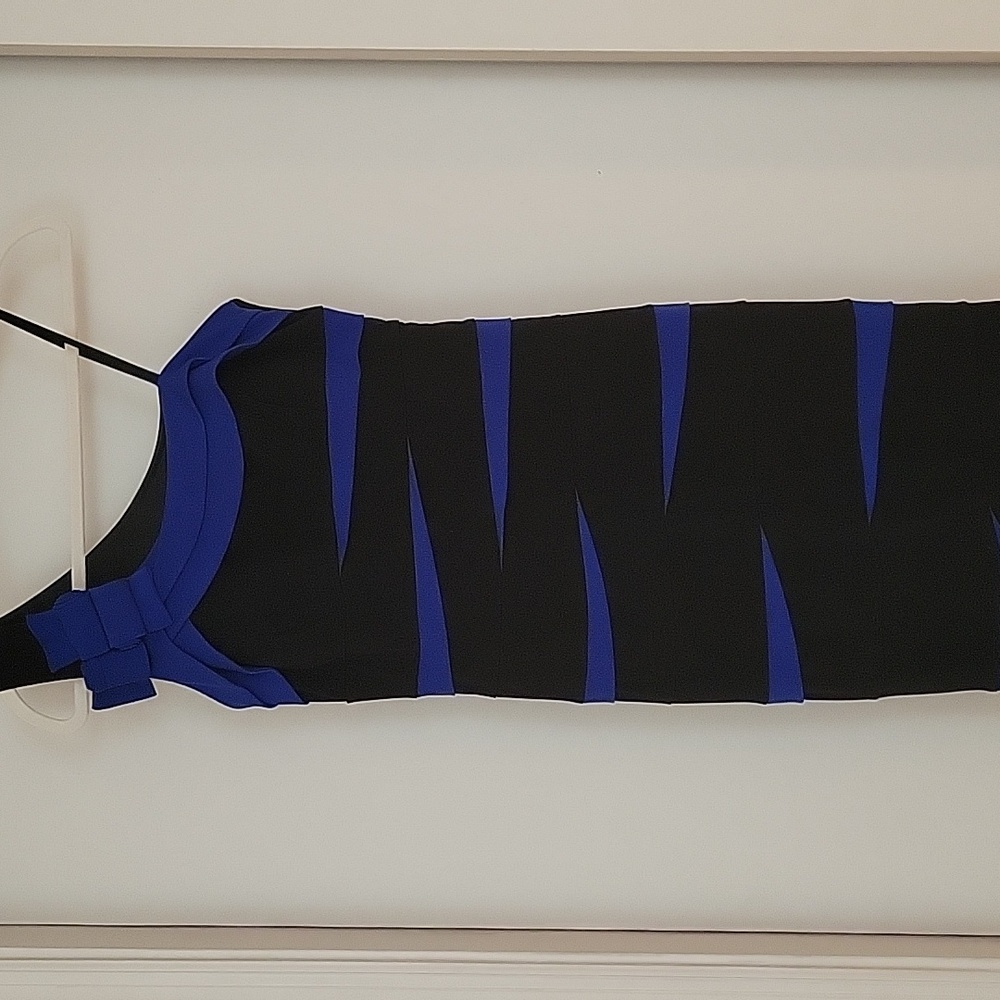 Black and Blue One-Shoulder Dress
